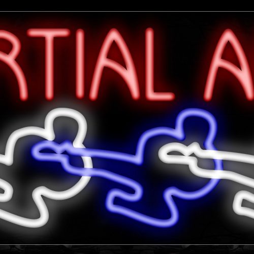 Image of 11207 Martial Arts with logo Neon Sign_13x32 Black Backing