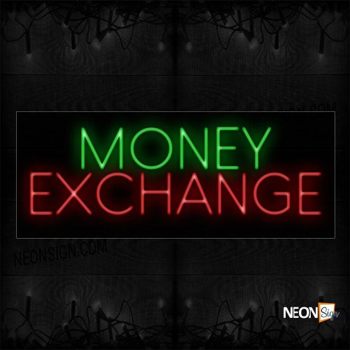 Image of 11209 Money Exchange Neon Sign_13x32 Black Backing