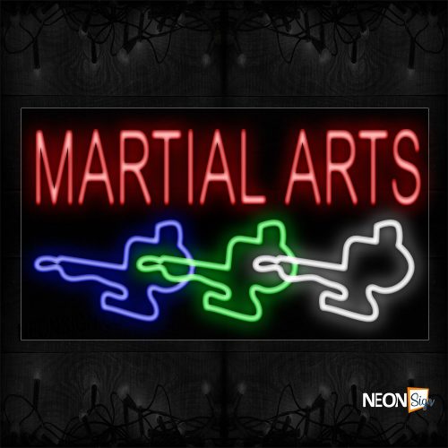 Image of 11294 Martial Arts With Logo Neon Sign_20x37 Black Backing