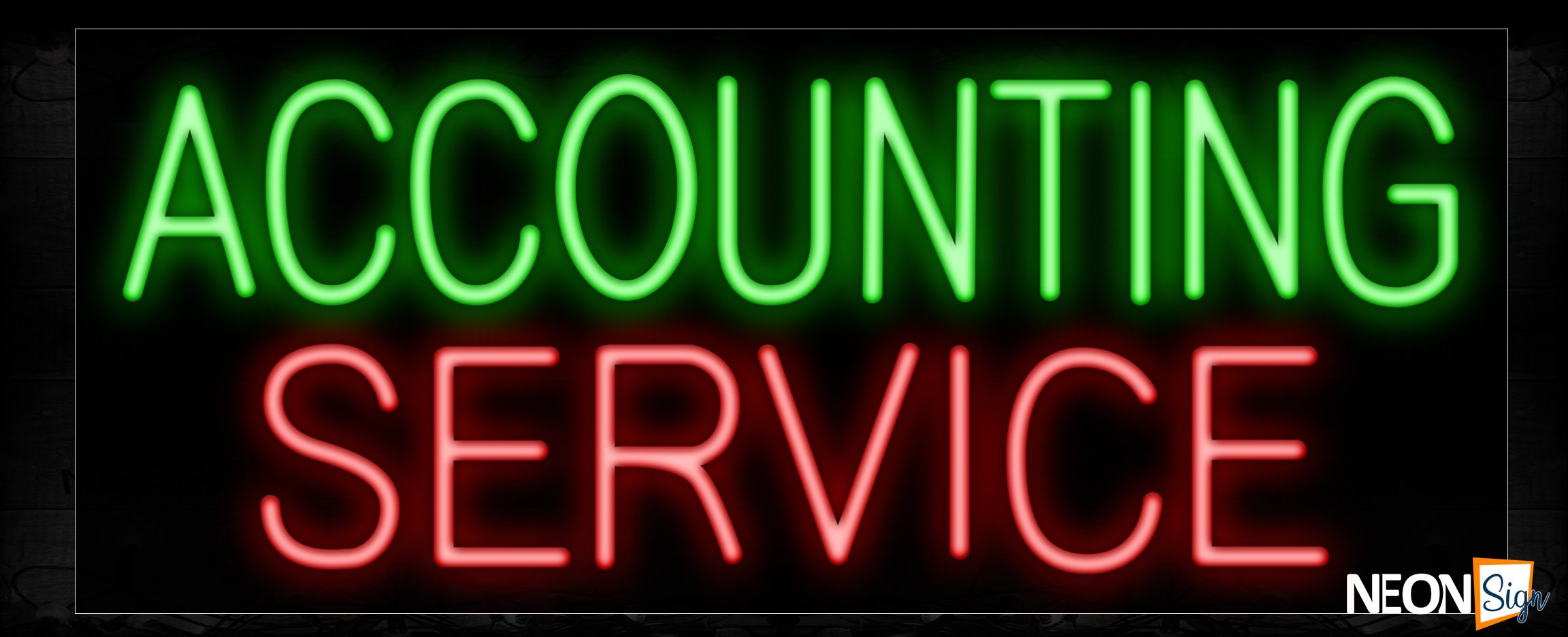 Image of 11345 Accounting Service Neon Sign_13x32 Black Backing