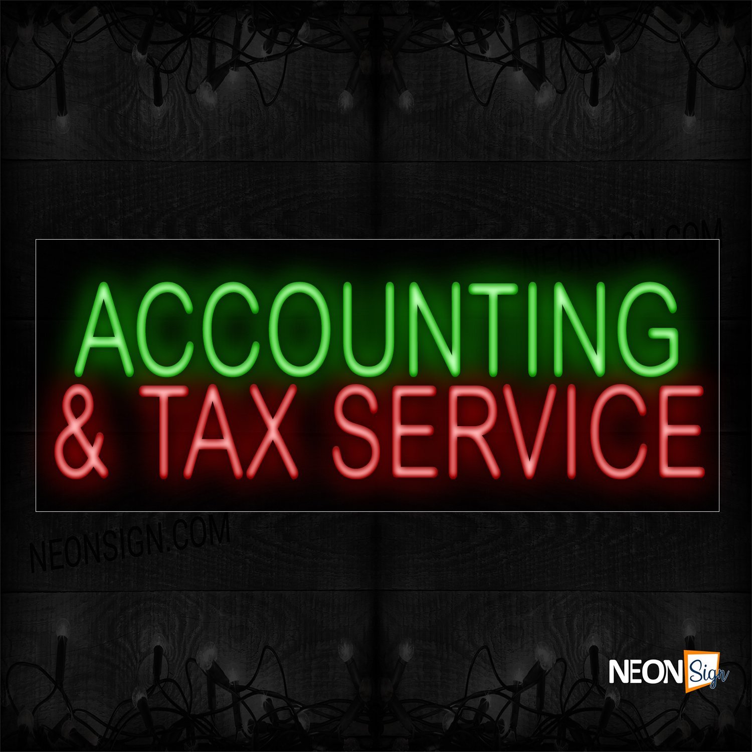 Image of 11346 Accounting & Tax Service Neon Sign_13x32 Black Backing