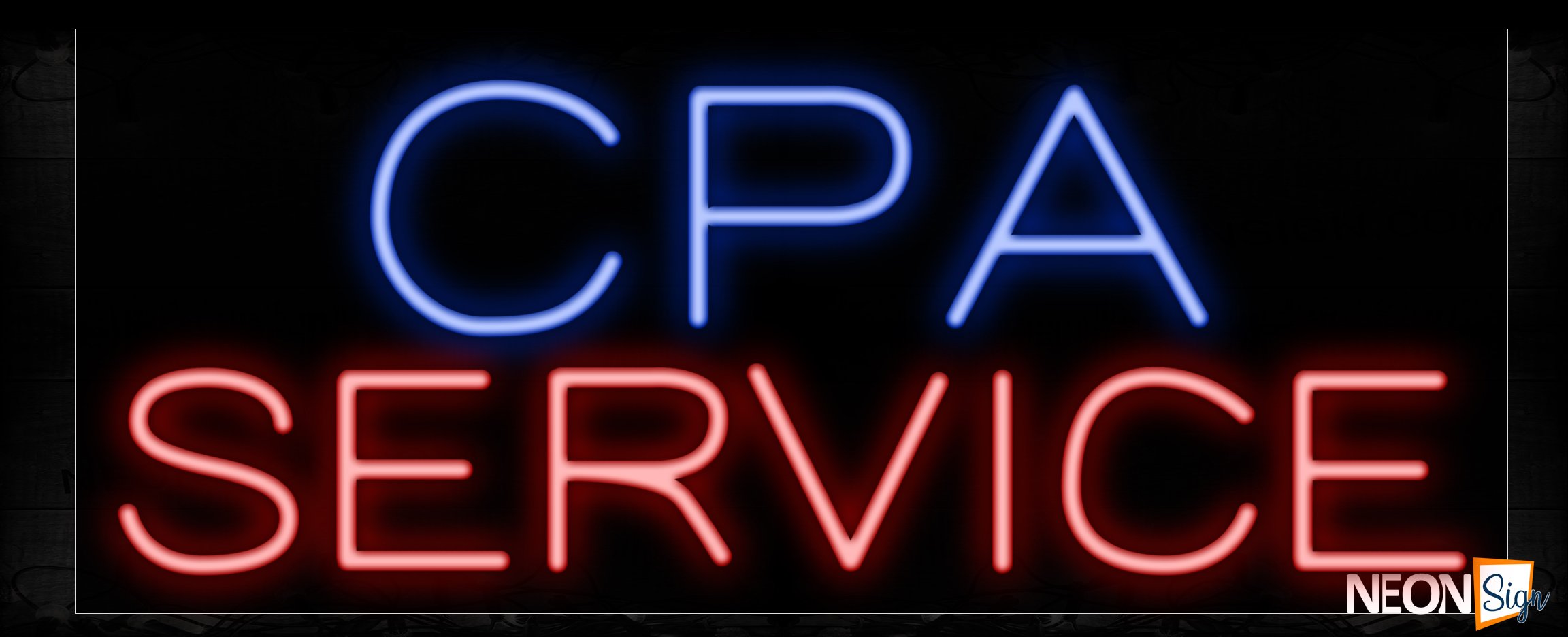 Image of 11376 CPA Service Neon Sign_13x32 Black Backing