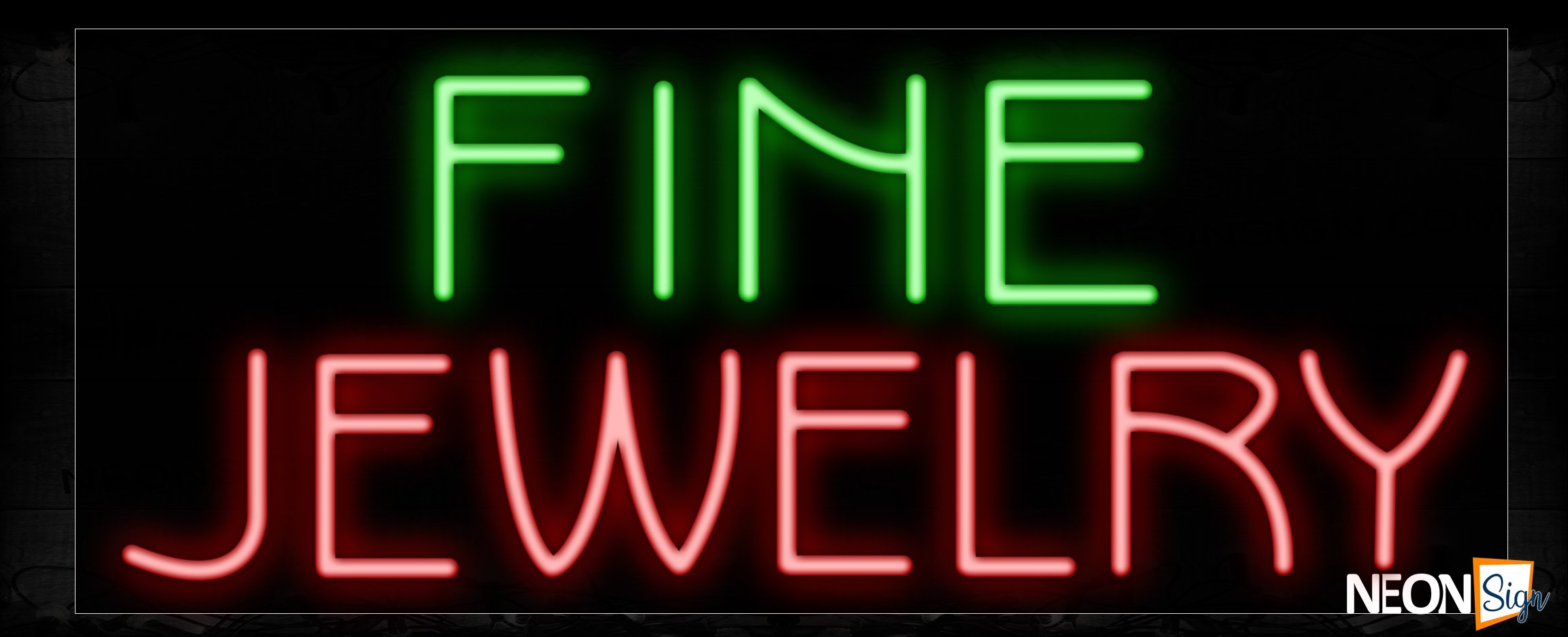 Image of 11399 Fine Jewelry Neon Sign_13x32 Black Backing