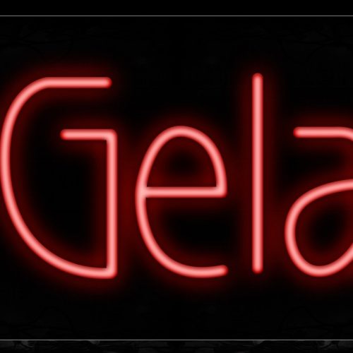 Image of 11411 Gelato with ice cream logo Neon Sign_13x32 Black Backing