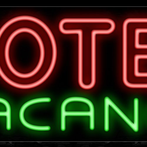Image of 11443 Double stroke Motel Vacancy Neon Sign_13x32 Black Backing