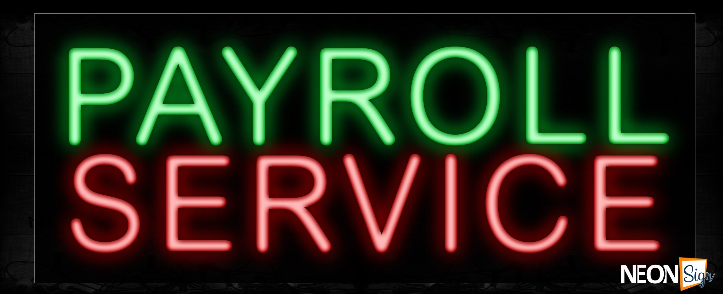 Image of 11457 Payroll Service Neon Sign_13x32 Black Backing