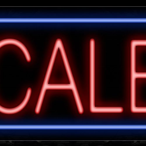 Image of 11472 Scales in red with blue border Neon Sign_13x32 Black Backing