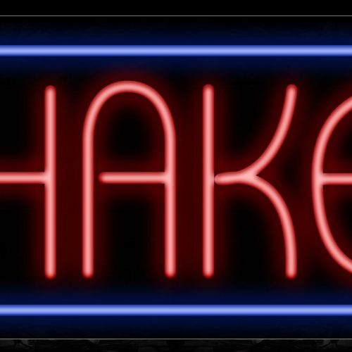 Image of 11474 Shakes with border Neon Sign_13x32 Black Backing