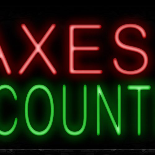 Image of 11486 Taxes & Accounting Neon Sign_13x32 Black Backing