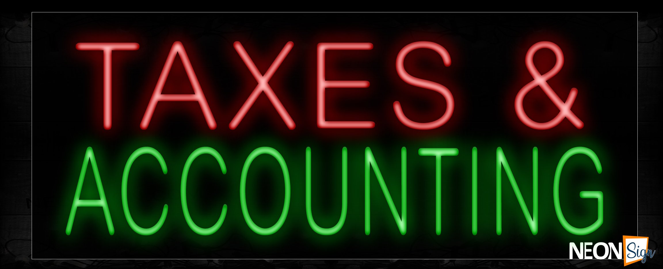 Image of 11486 Taxes & Accounting Neon Sign_13x32 Black Backing