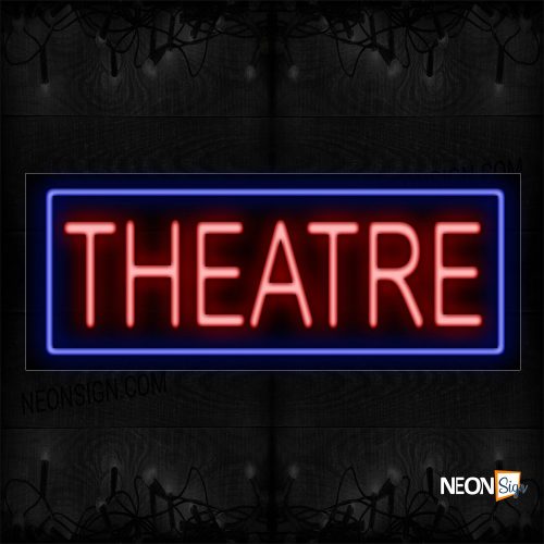 Image of 11489 Theater With Border Neon Sign_13x32 Black Backing
