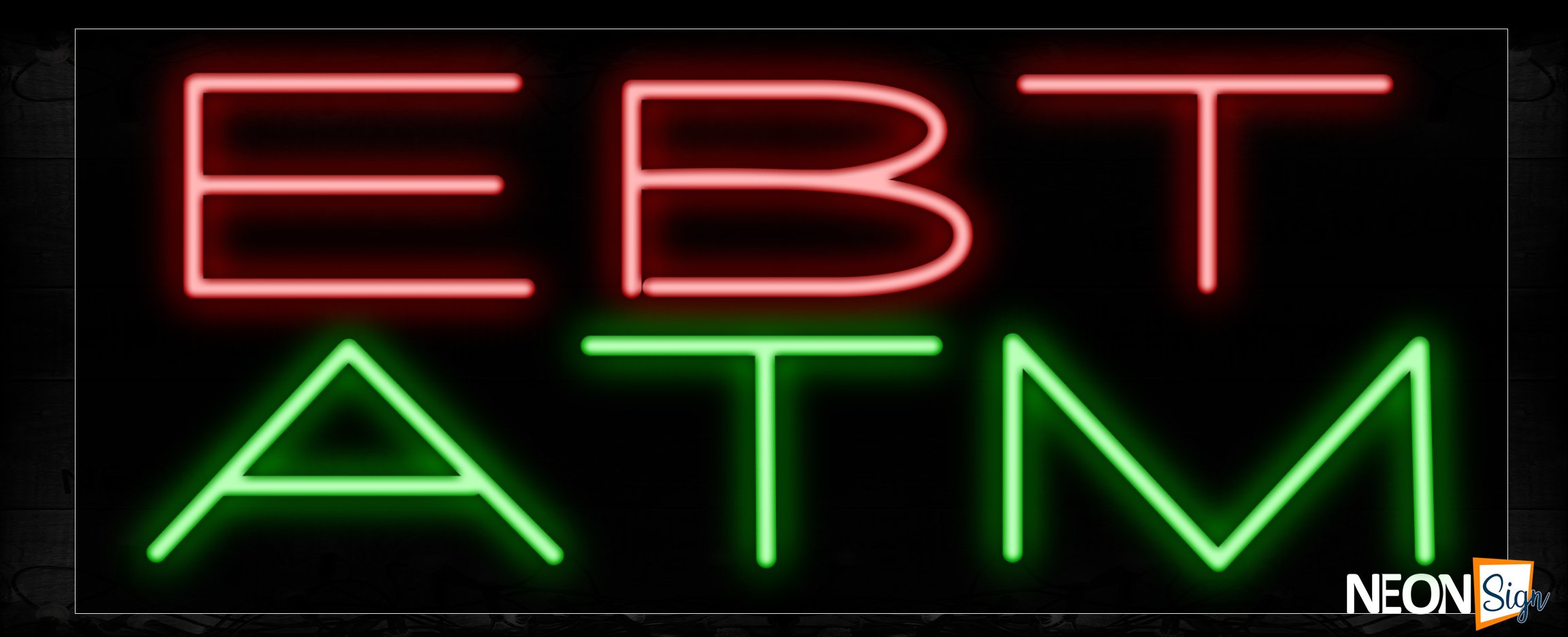 Image of 11512 EBT ATM Neon Sign_13x32 Black Backing