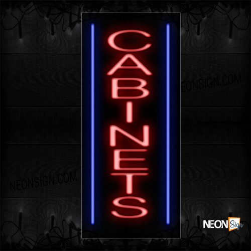 Image of 11528 Cabinets With Border Neon Sign_13x32 Black Backing