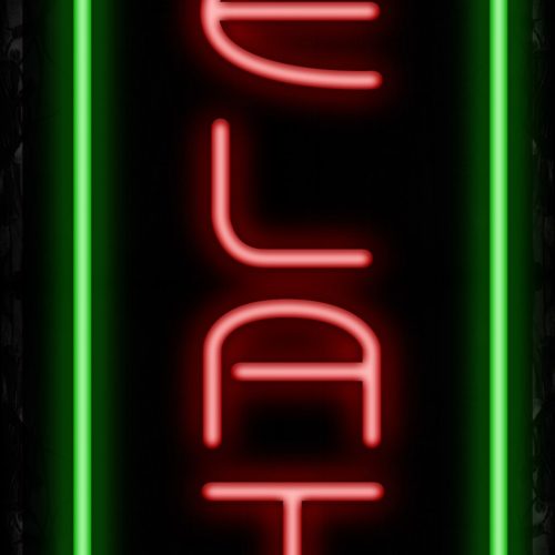 Image of 11560 Gelato with green border (Vertical) Neon Sign_ 32x12 Black Backing