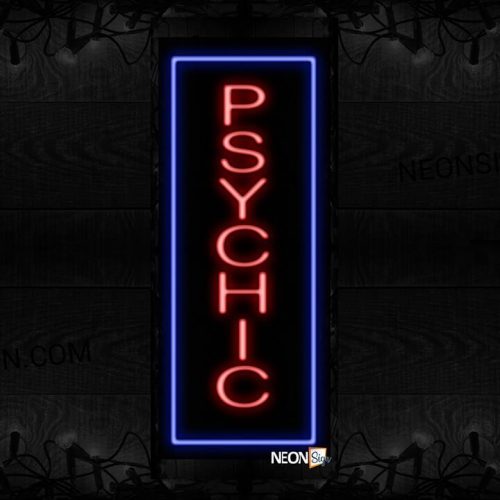 Image of 11614 Psychic Vertical On Vertical With Blue Box Traditional Neon_32 x12 Black Backing