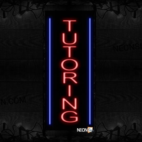 Image of 11641 Tutoring All Simple Caps And Vertical Orientation Traditional Neon_32 x12 Black Backing