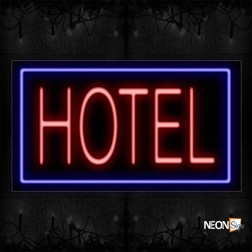 Image of 11734 Hotel in Red Neon Sign_20x37 Black Backing