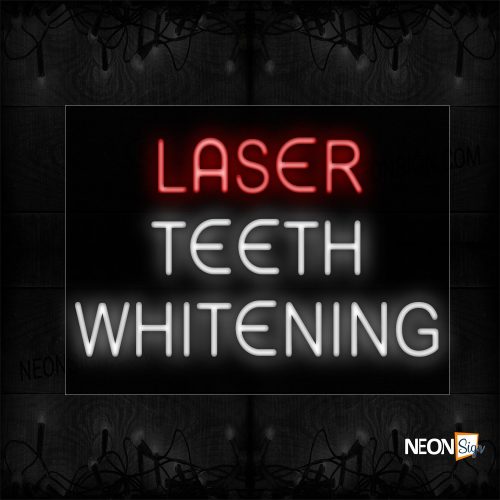 Image of 11740 Laser Teeth Whitening Neon Sign_20x37 Black Backing