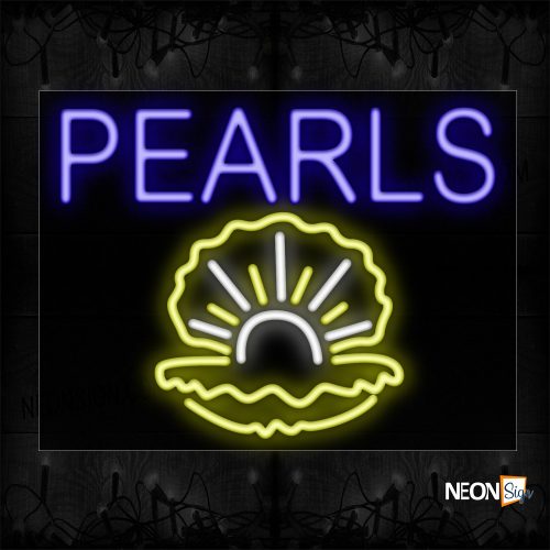 Image of 11764 Pearls Traditional Neon_23x31 Black Backing