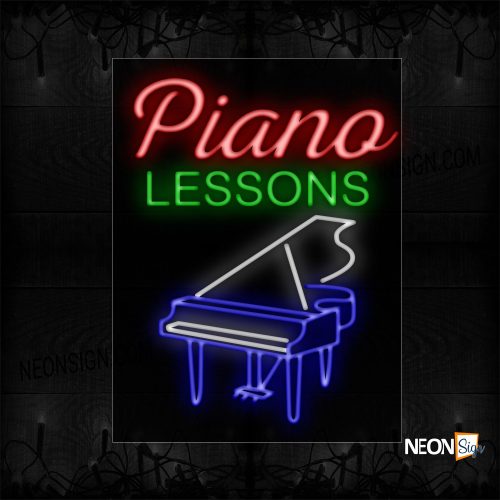 Image of 11768 Piano Sessions With Instrument Neon Sign_24x31 Black Backing