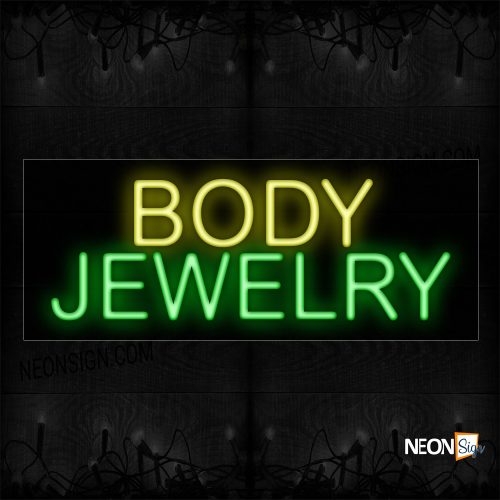 Image of 12018Body Jewelry in Yellow and red Neon Sign_10x24 Black Backing