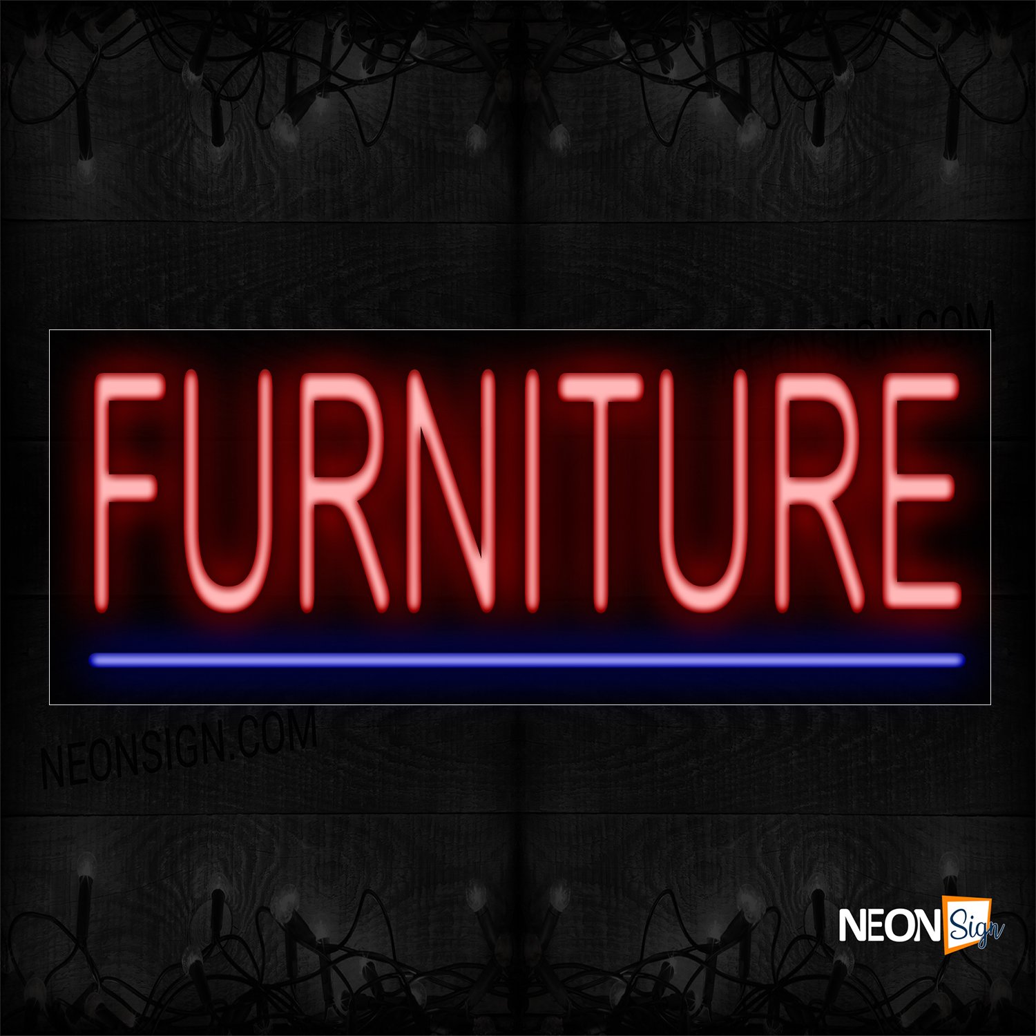 Image of 12066 Furniture With Underline Neon Sign_10x24 Black Backing