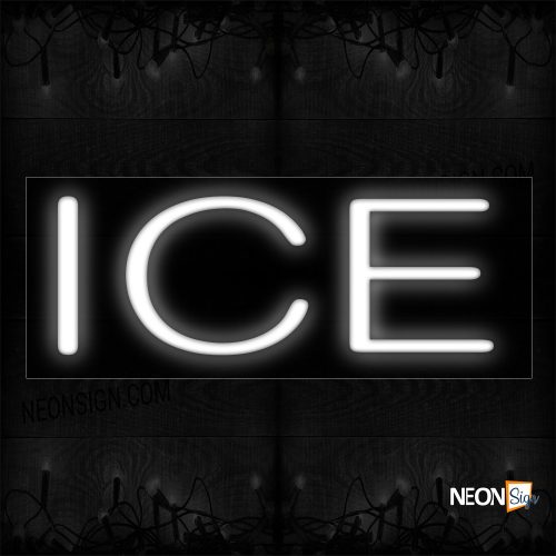 Image of 12080 Ice In White Neon Signo_10x24 Black Backing