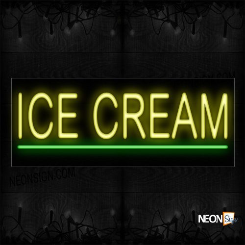 Image of 12081 Ice Cream With Underline Neon Signs_10x24 Black Backing