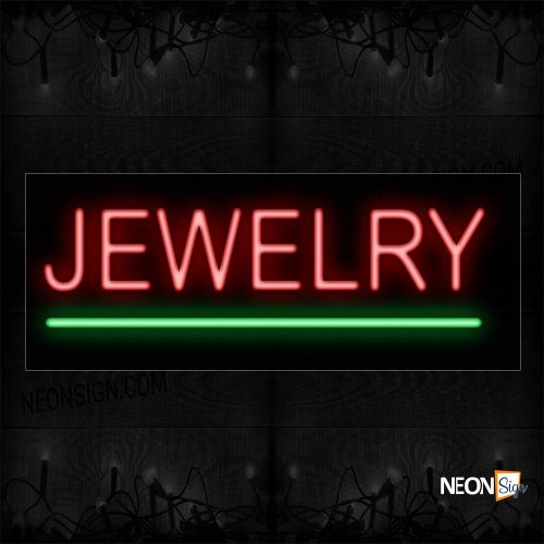 Image of 12084 Jewelry With Green Underline Traditional Neon_10x24 Black Backing