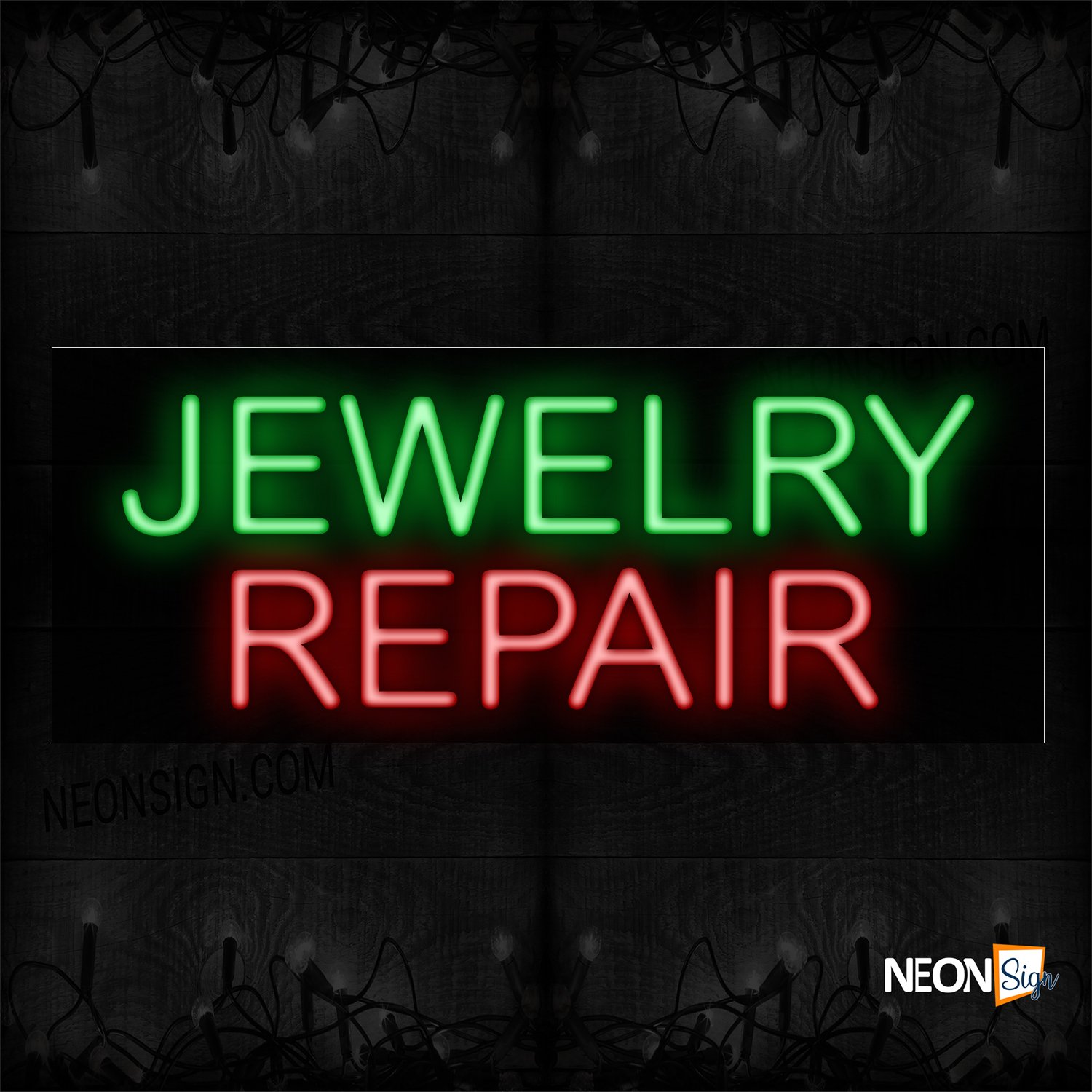 Image of 12085 Jewelry Repair With Neon Sign_10x24 Black Backing