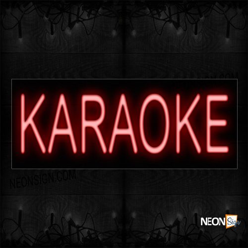 Image of 12087 Karaoke In Red Neon Sign_10x24 Black Backing