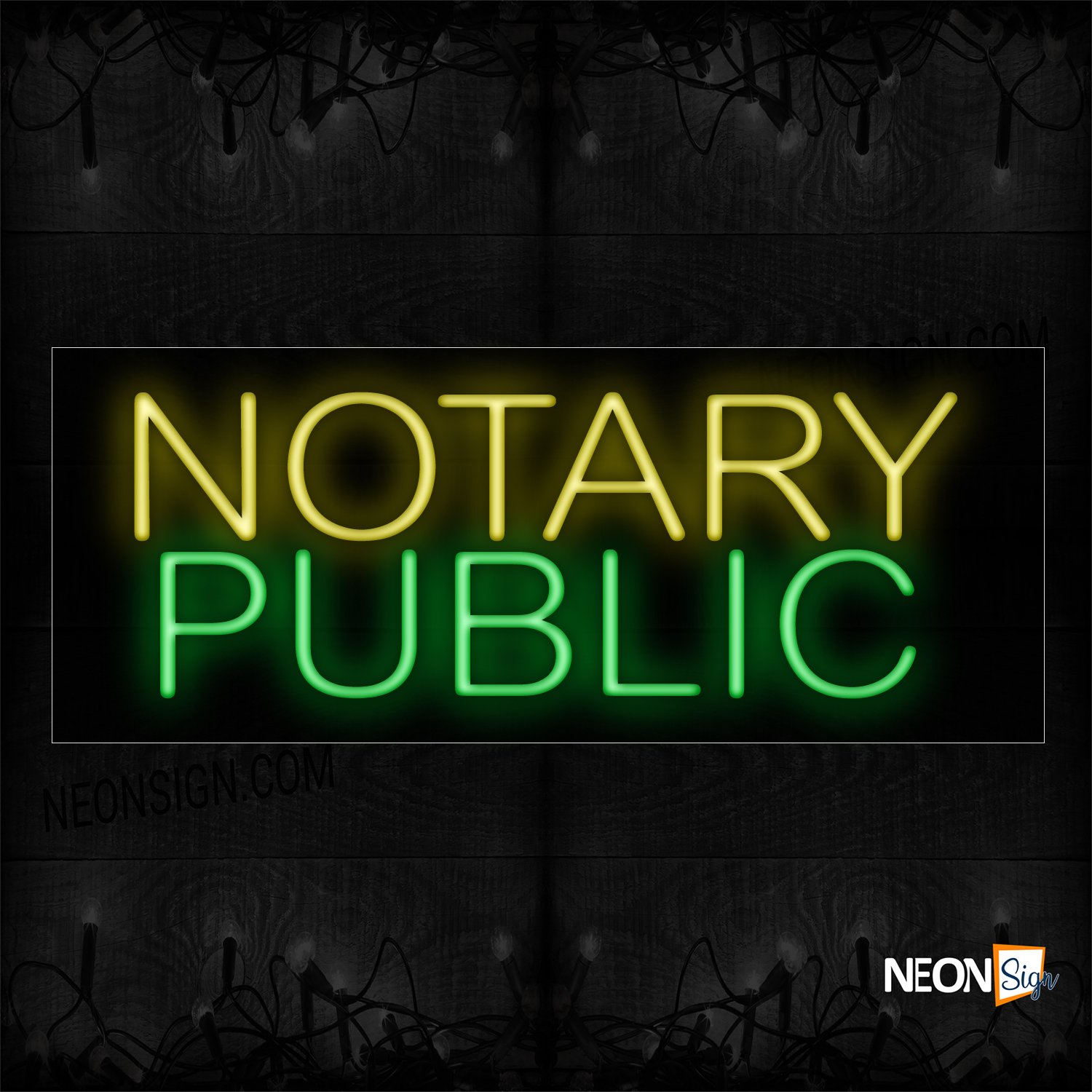 Image of 12111 Notary Public Neon Sign_13x32 Black Backing