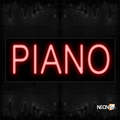 Image of 12133 Piano In Red Neon Sign_10x24 Black Backing