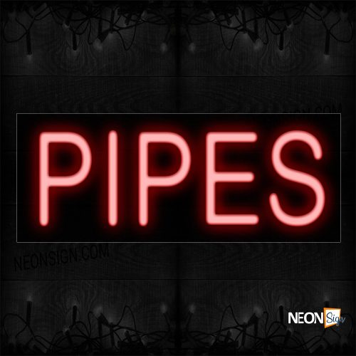 Image of 12137 Pipes In Red Neon Sign_10x24 Black Backing