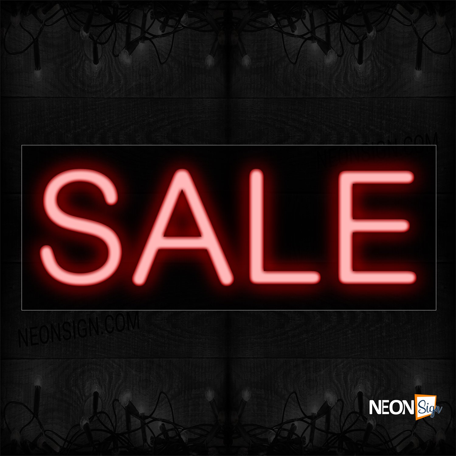 Image of 12149 Sale in red Neon Sign_10x24 Black Backing