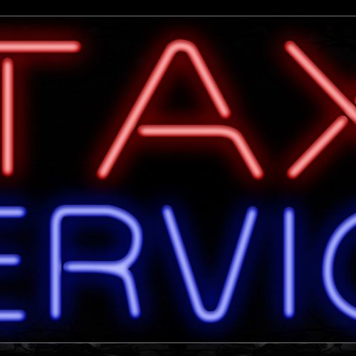 Image of 12174 TAX Service Neon Sign_13x32 Black Backing
