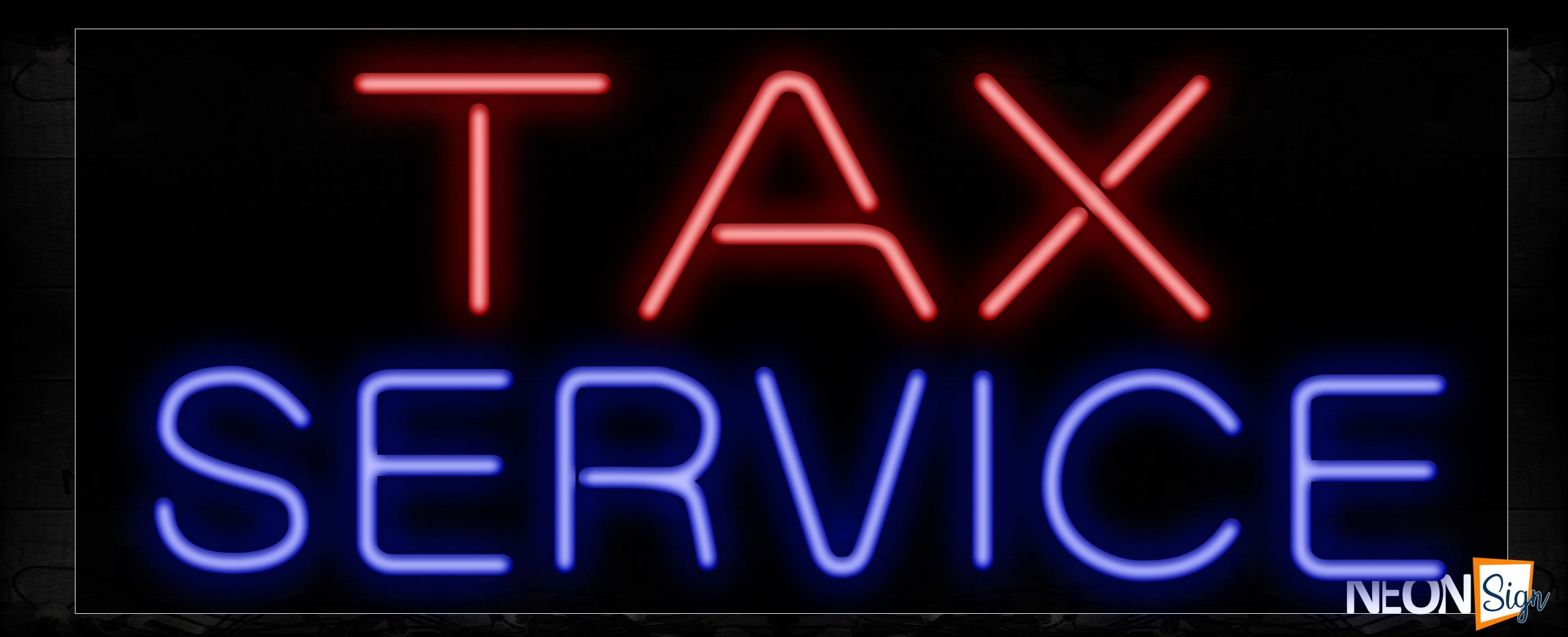 Image of 12174 TAX Service Neon Sign_13x32 Black Backing