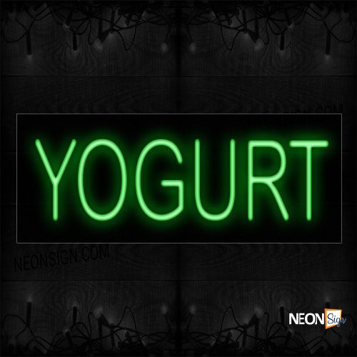 Image of 12194 Yogurt In Green Neon Signs_10x24 Black Backing