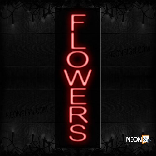 Image of 12233 Flowers Neon Sign_8x24 Black Backing