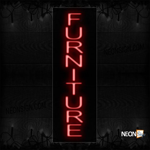 Image of 12235 Furniture In Red (Vertical) Neon Sign_8x29 Black Backing