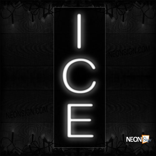 Image of 12244 Ice In White (Vertical) Neon Signs_8x24 Black Backing