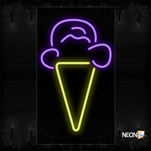 Image of 12246 Ice Cream Logo Neon Sign_13x20 Black Backing
