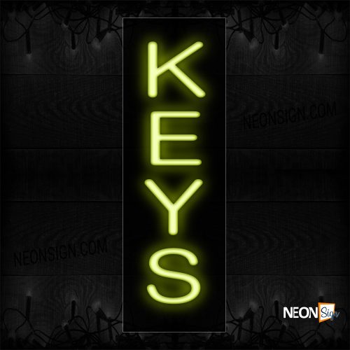 Image of 12253 Keys In Yellow (Vertical) Neon Sign_8x24 Black Backing