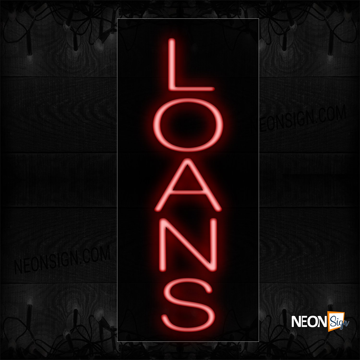 Image of 12255 Loans Neon Sign_8x24 Black Backing