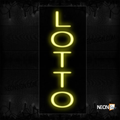 Image of 12256 Lotto In Yellow (Vertical) Neon Sign_8x24 Black Backing