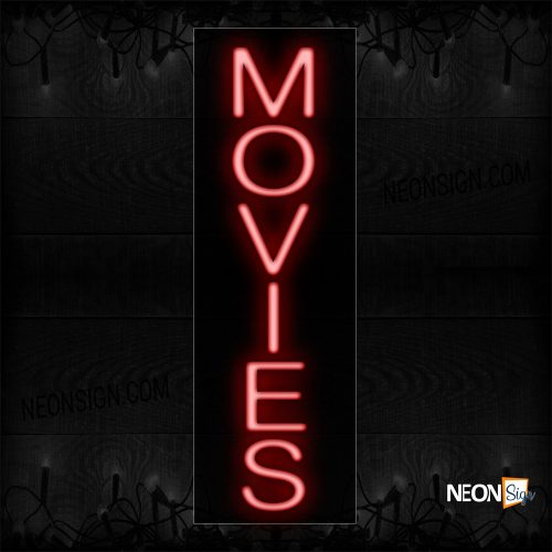Image of 12264 Movies Neon Sign_8x24 Black Backing