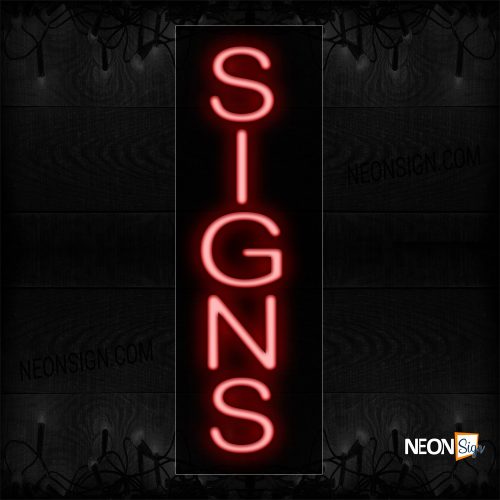 Image of 12292 Signs (Vertical) Neon Sign_8x24 Black Backing