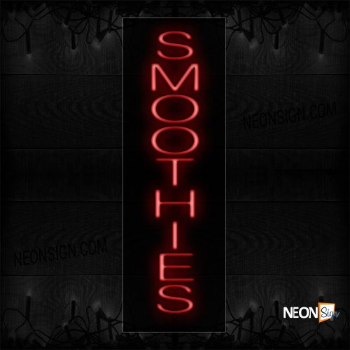 Image of 12294 Smoothies In Red (Vertical) Neon Sign_8x29 Black Backing