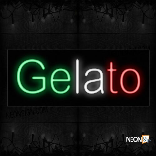 Image of 12335 Gelato Italian Themed Colors Traditional Neon_10x24 Black Backing