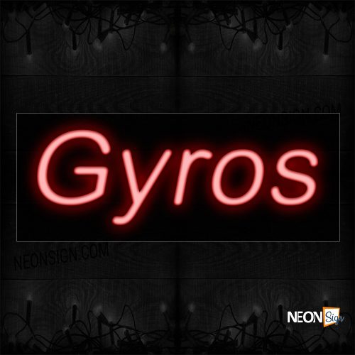 Image of 12337 Gyros In Red Neon Sign_10x24 Black Backing